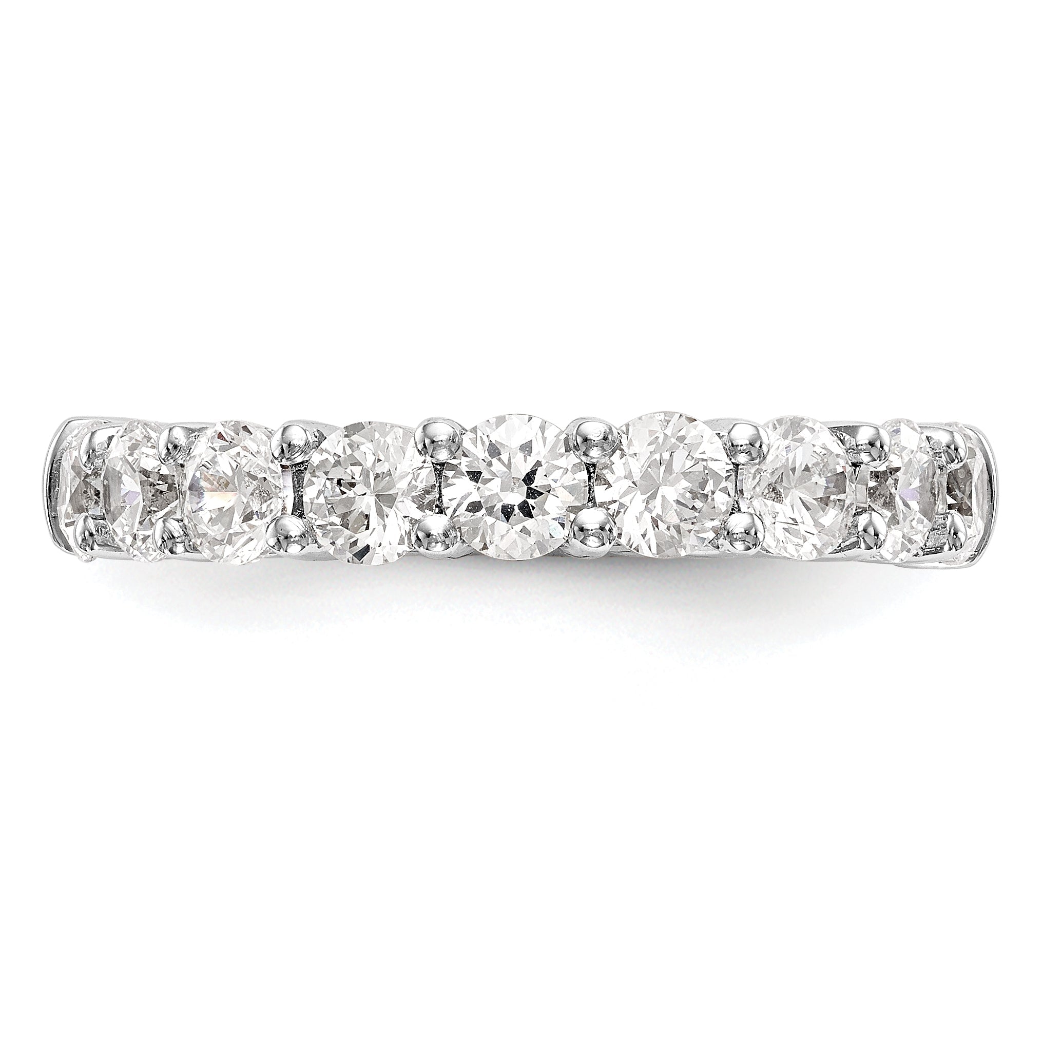 1.00ct. CZ Solid Real 14K White Gold 9-Stone Wedding Band Ring