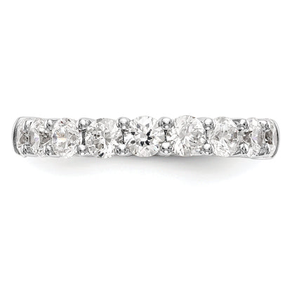 1.00ct. CZ Solid Real 14K White Gold 9-Stone Wedding Band Ring