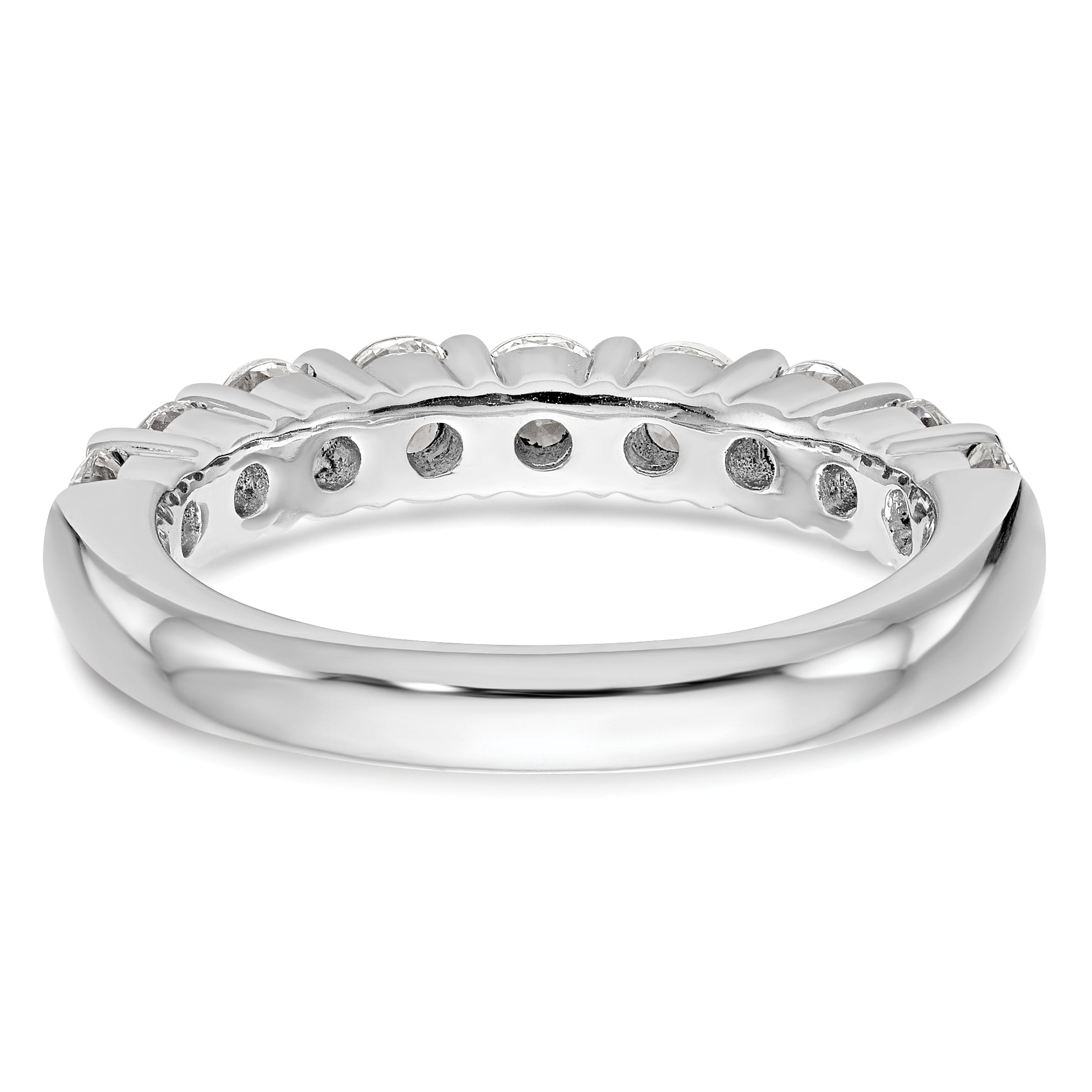 1.00ct. CZ Solid Real 14K White Gold 9-Stone Wedding Band Ring