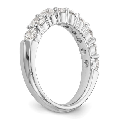 14K White Gold 9-Stone Real Diamond Band