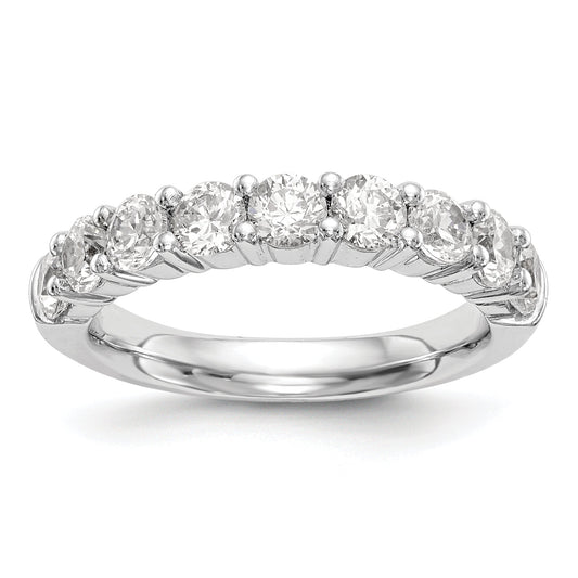 1.00ct. CZ Solid Real 14K White Gold 9-Stone Wedding Band Ring