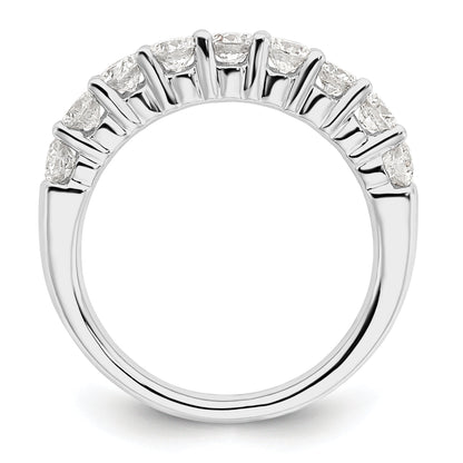 1.15ct. CZ Solid Real 14K White Gold 9-Stone Wedding Band Ring