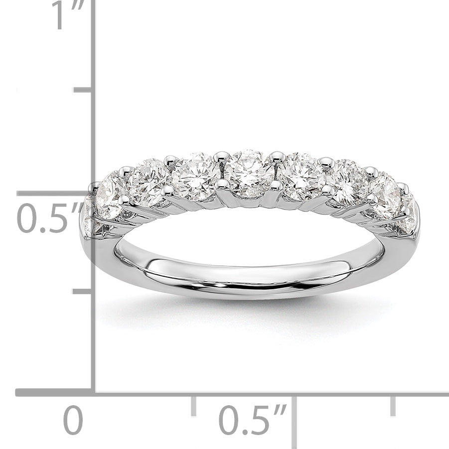 1.15ct. CZ Solid Real 14K White Gold 9-Stone Wedding Band Ring