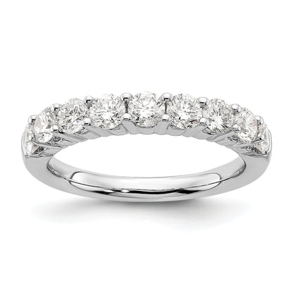 1.15ct. CZ Solid Real 14K White Gold 9-Stone Wedding Band Ring