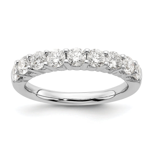 1.15ct. CZ Solid Real 14K White Gold 9-Stone Wedding Band Ring