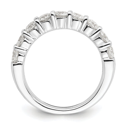 1.60ct. CZ Solid Real 14K White Gold 9-Stone Wedding Band Ring