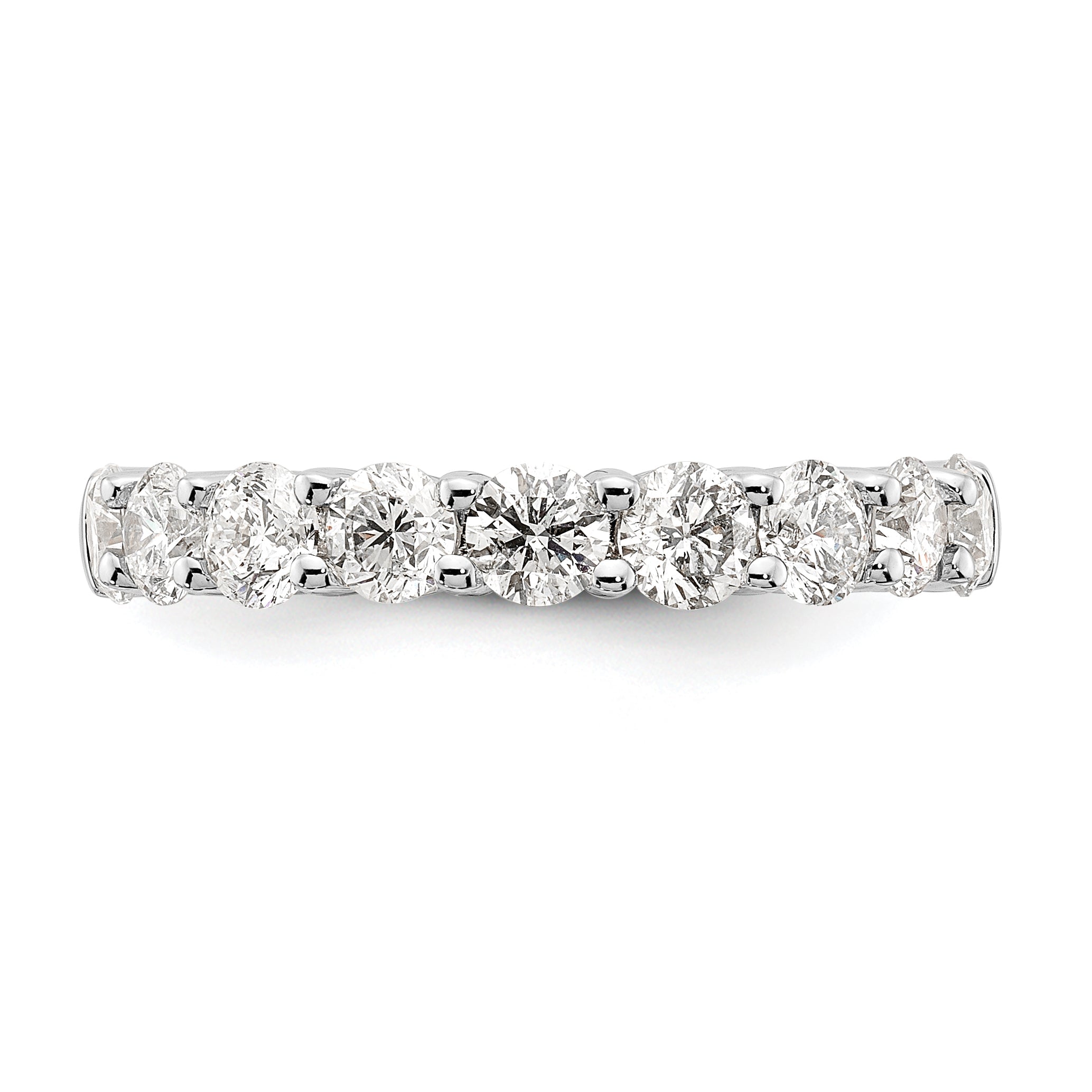 1.60ct. CZ Solid Real 14K White Gold 9-Stone Wedding Band Ring