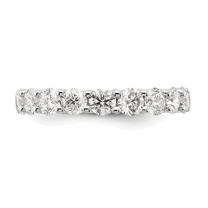 1.60ct. CZ Solid Real 14K White Gold 9-Stone Wedding Band Ring