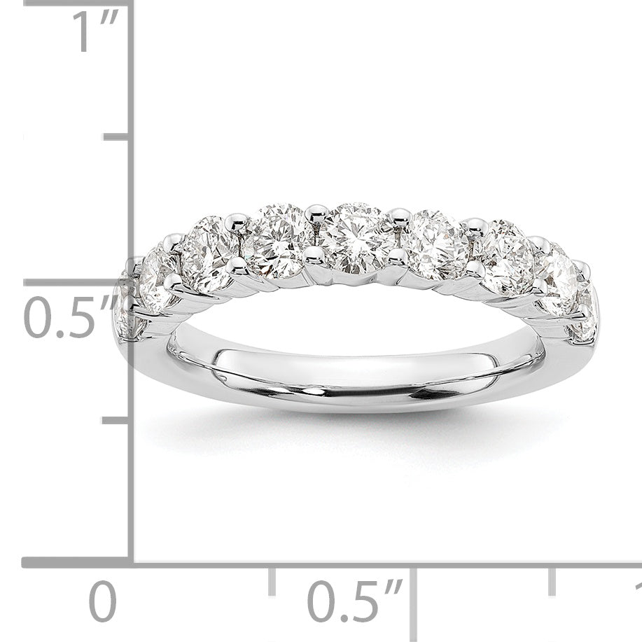 1.60ct. CZ Solid Real 14K White Gold 9-Stone Wedding Band Ring