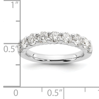 1.60ct. CZ Solid Real 14K White Gold 9-Stone Wedding Band Ring