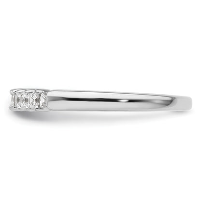 14K White Gold 9-Stone Real Diamond Band