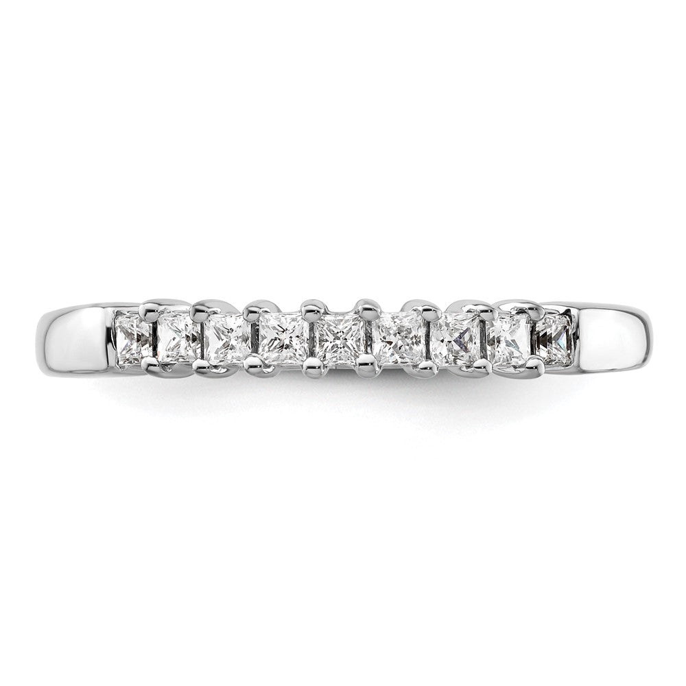 14K White Gold 9-Stone Real Diamond Band