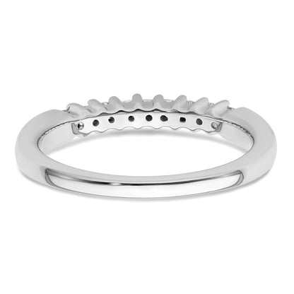 14K White Gold 9-Stone Real Diamond Band