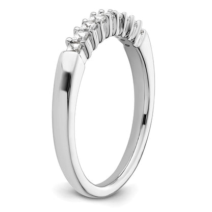 14K White Gold 9-Stone Real Diamond Band