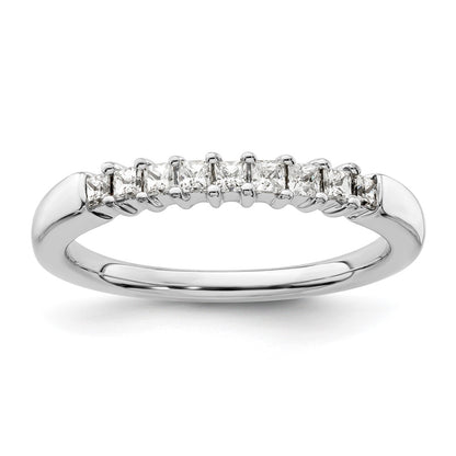 14K White Gold 9-Stone Real Diamond Band