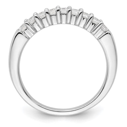 14K White Gold 9-Stone Real Diamond Band