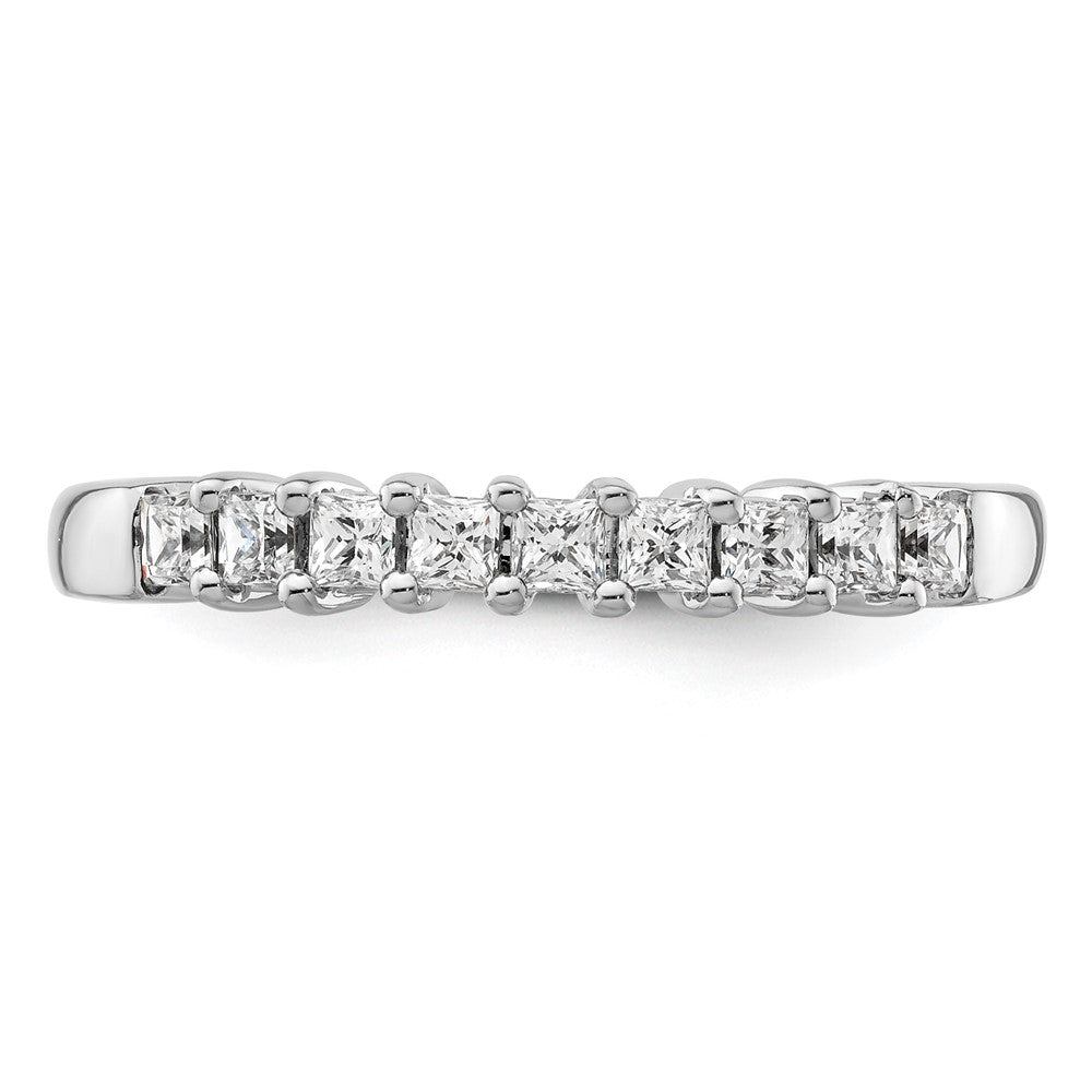 14K White Gold 9-Stone Real Diamond Band
