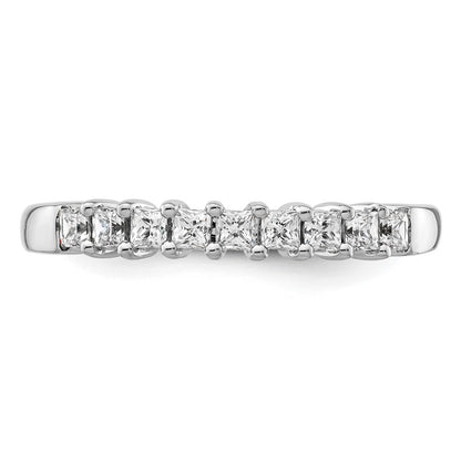 14K White Gold 9-Stone Real Diamond Band