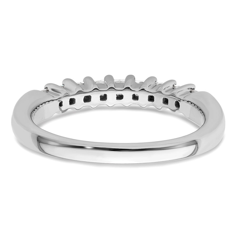 14K White Gold 9-Stone Real Diamond Band