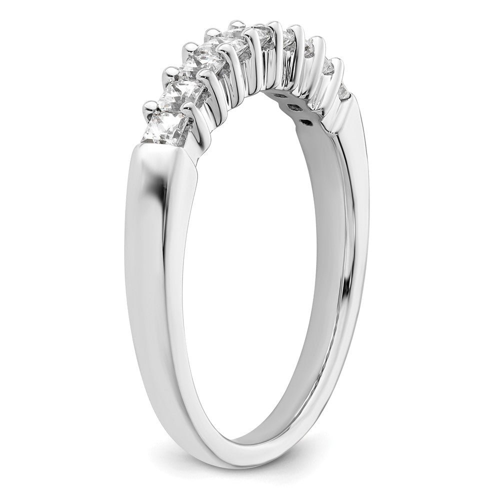 14K White Gold 9-Stone Real Diamond Band