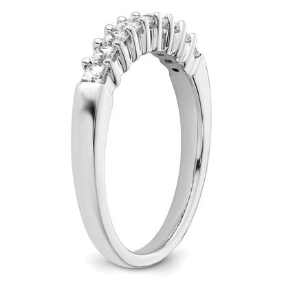 14K White Gold 9-Stone Real Diamond Band