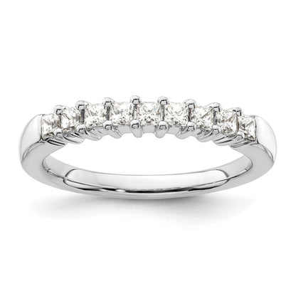 14K White Gold 9-Stone Real Diamond Band