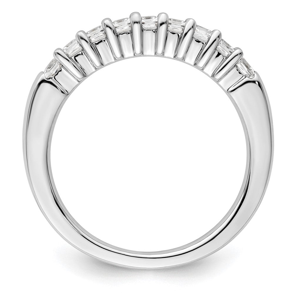 14K White Gold 9-Stone Real Diamond Band