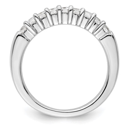 14K White Gold 9-Stone Real Diamond Band