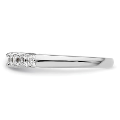 14K White Gold 9-Stone Real Diamond Band