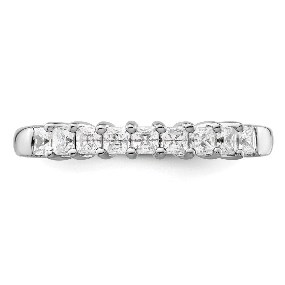 14K White Gold 9-Stone Real Diamond Band