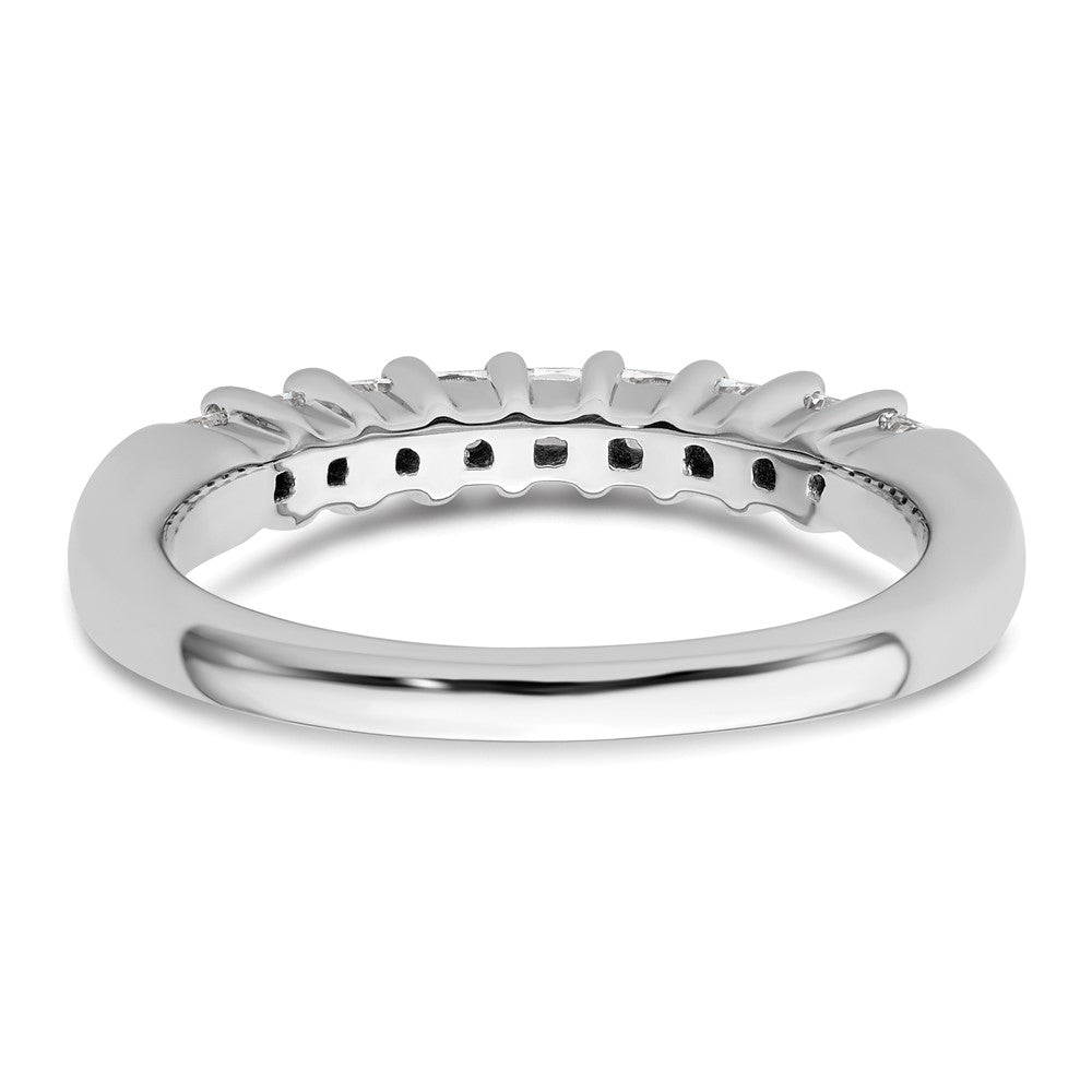 14K White Gold 9-Stone Real Diamond Band