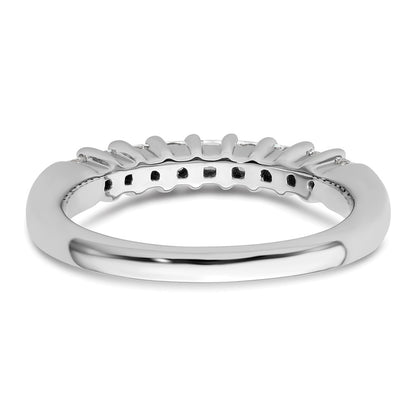 14K White Gold 9-Stone Real Diamond Band
