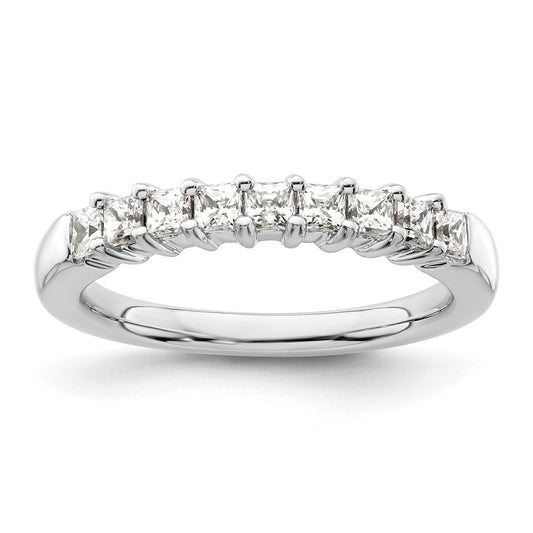 14K White Gold 9-Stone Real Diamond Band