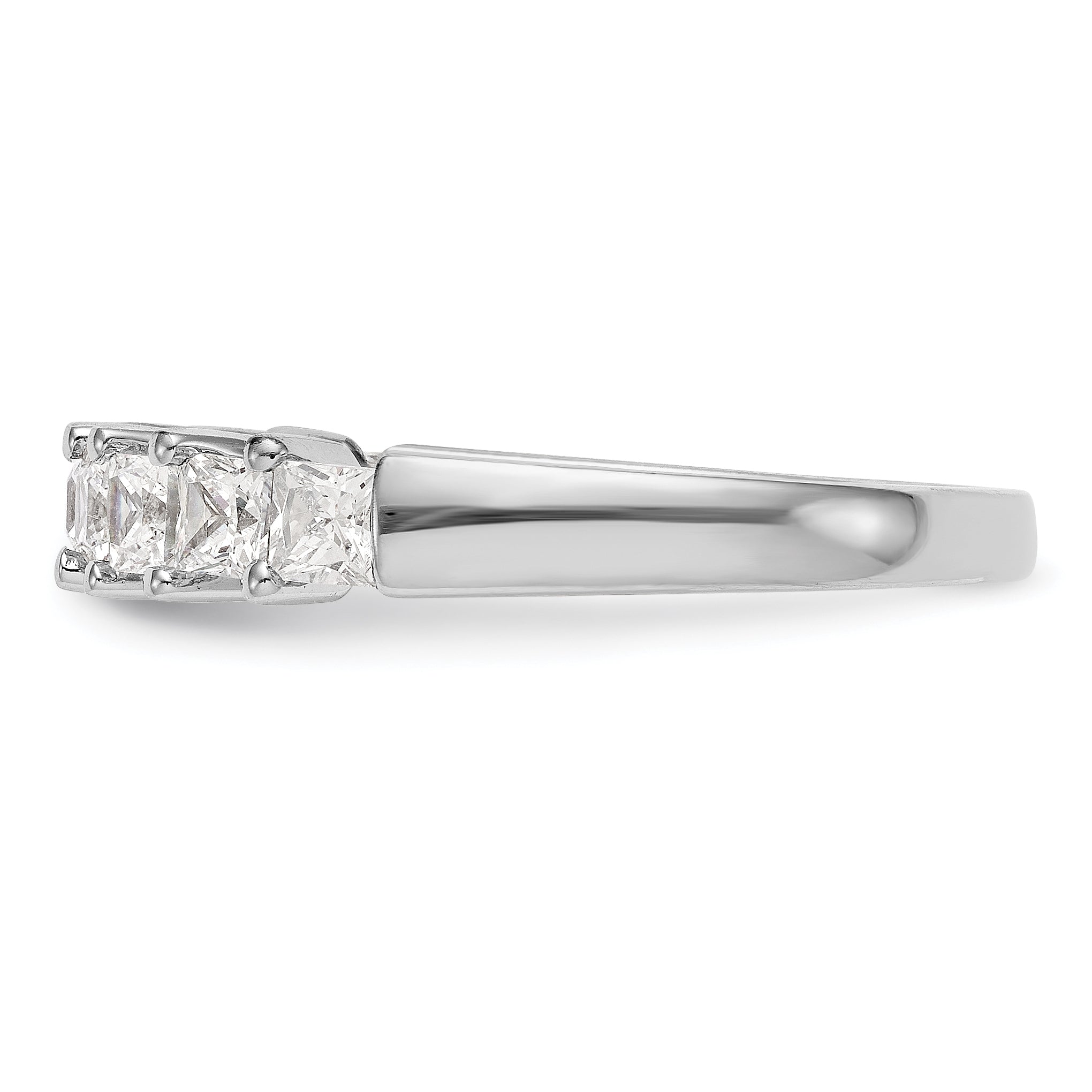 1.25ct. CZ Solid Real 14K White Gold 9-Stone Wedding Band Ring