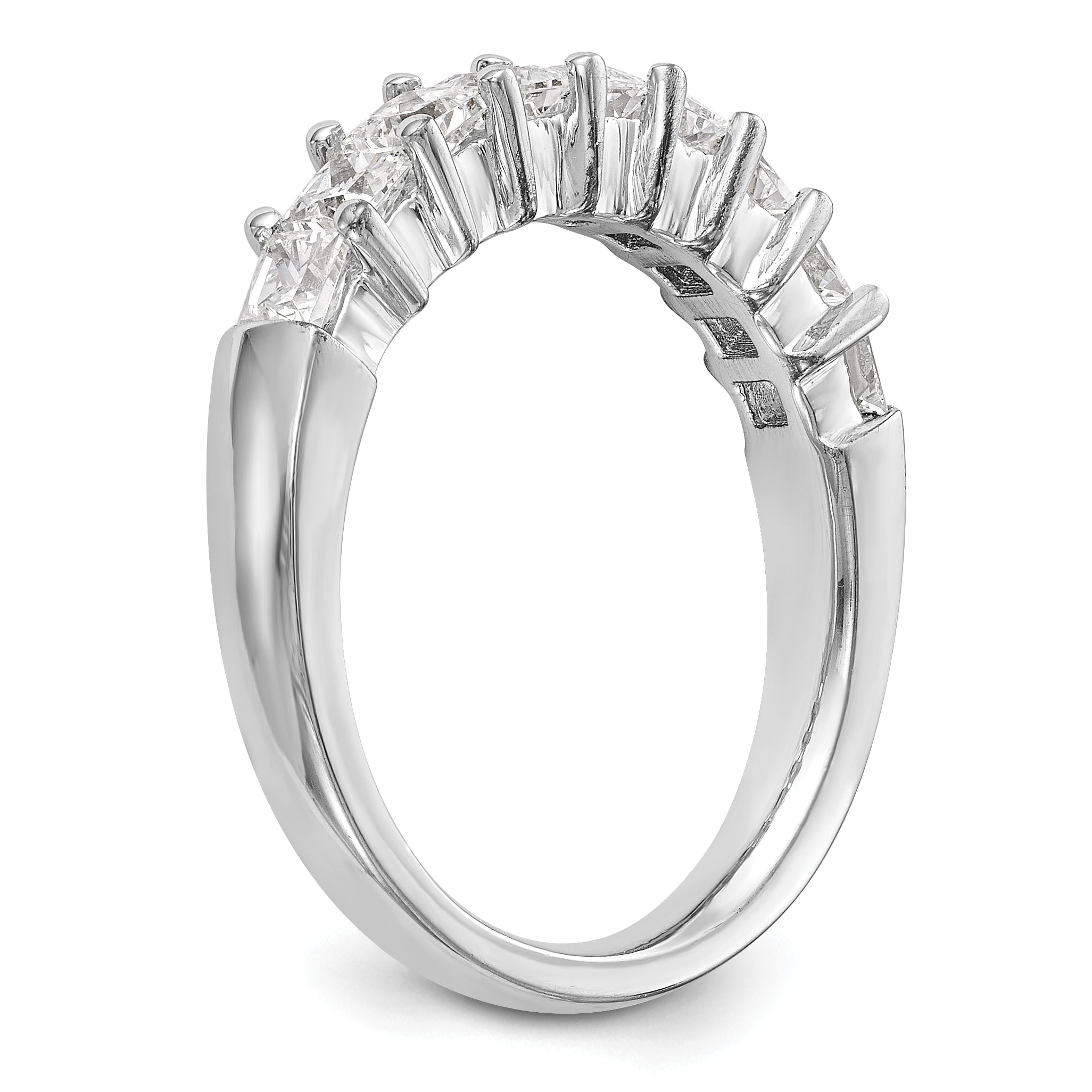 1.25ct. CZ Solid Real 14K White Gold 9-Stone Wedding Band Ring