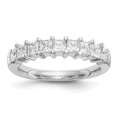 1.25ct. CZ Solid Real 14K White Gold 9-Stone Wedding Band Ring