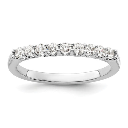 14K White Gold 9-Stone Real Diamond Band