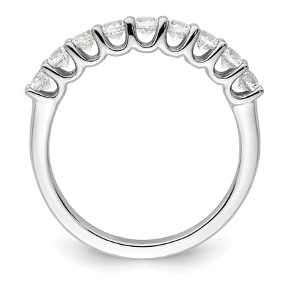 14K White Gold 9-Stone Real Diamond Band