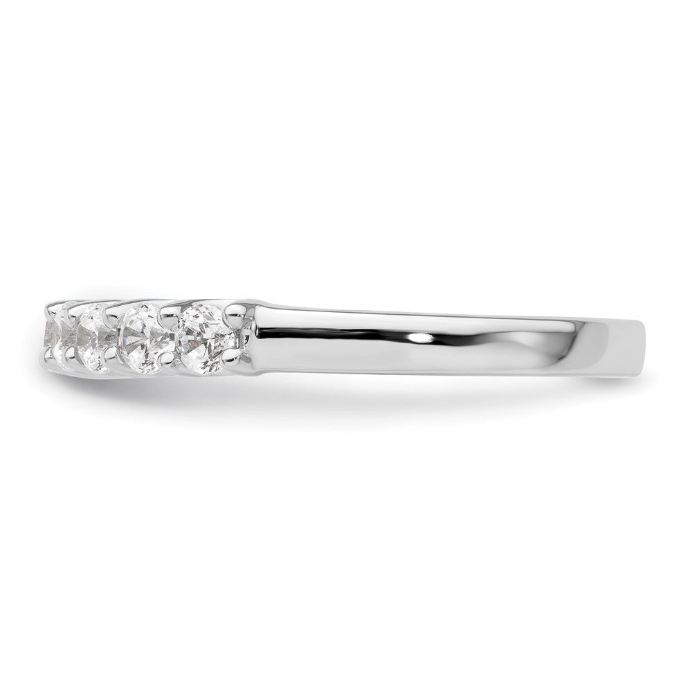 14K White Gold 9-Stone Real Diamond Band