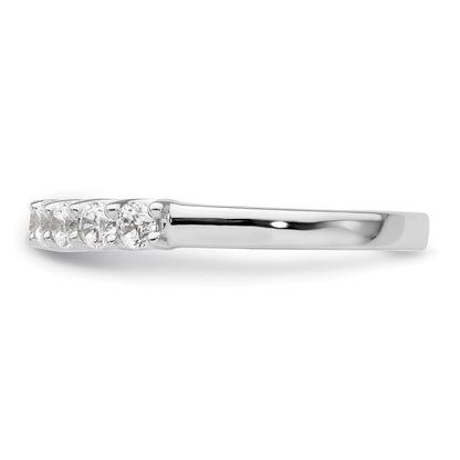 14K White Gold 9-Stone Real Diamond Band