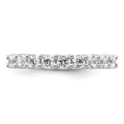 14K White Gold 9-Stone Real Diamond Band