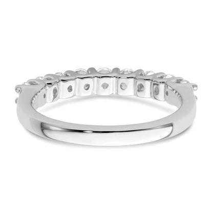 14K White Gold 9-Stone Real Diamond Band