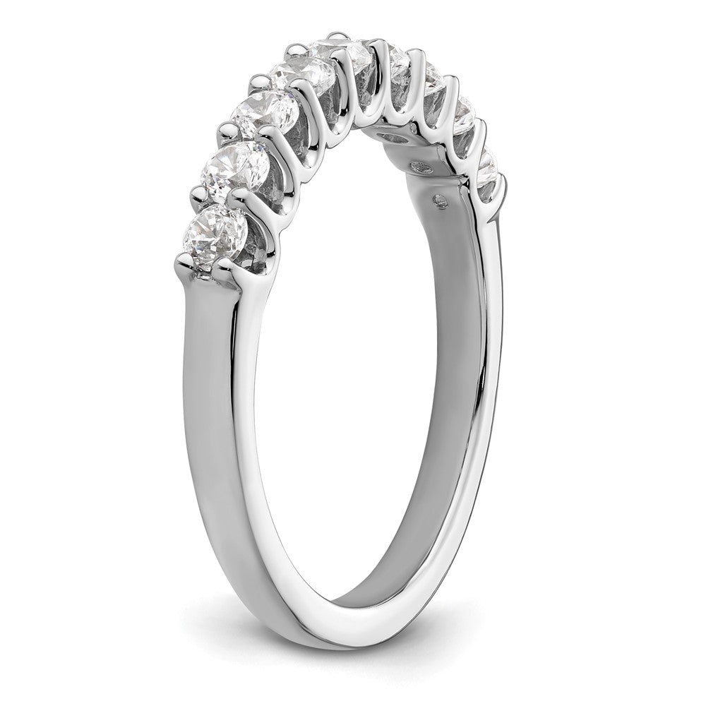 14K White Gold 9-Stone Real Diamond Band