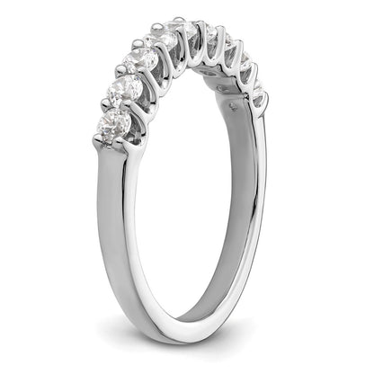 14K White Gold 9-Stone Real Diamond Band