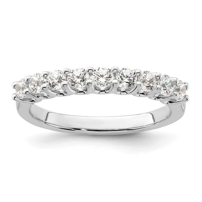 14K White Gold 9-Stone Real Diamond Band