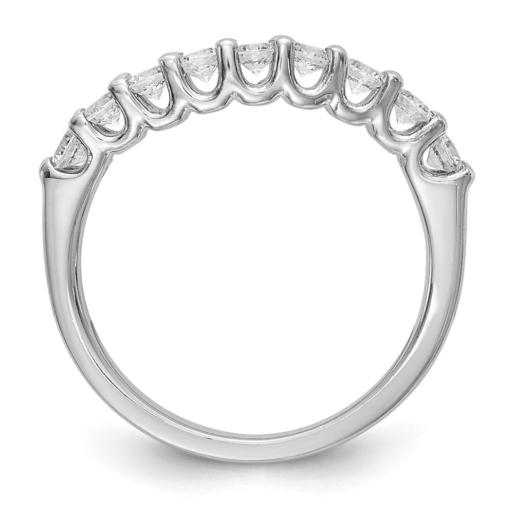 14K White Gold 9-Stone Real Diamond Band