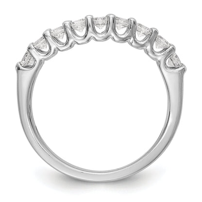 0.90ct. CZ Solid Real 14K White Gold 9-Stone Wedding Band Ring