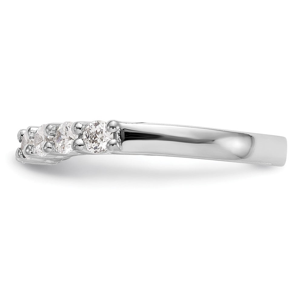 14K White Gold 9-Stone Real Diamond Band