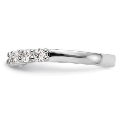 14K White Gold 9-Stone Real Diamond Band