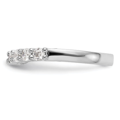 0.90ct. CZ Solid Real 14K White Gold 9-Stone Wedding Band Ring